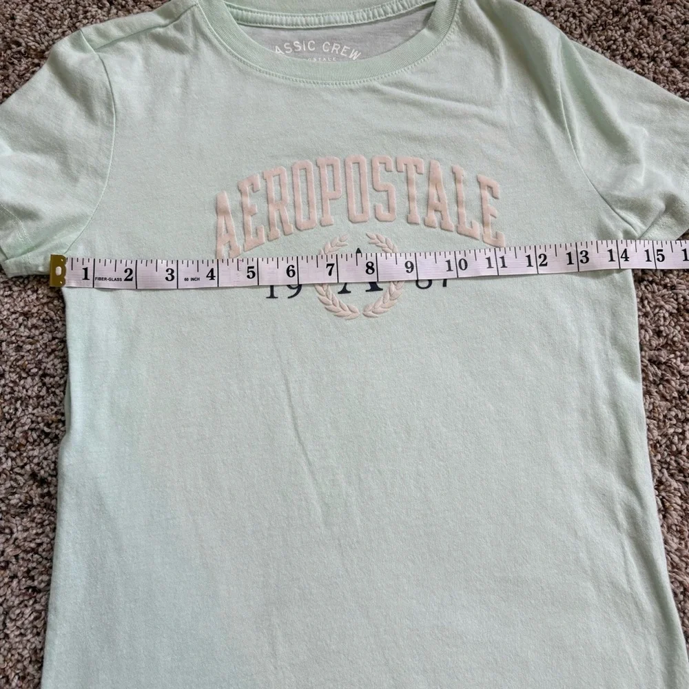 Aeropostale Classic Crew Mint Short Sleeve Tee Size Small